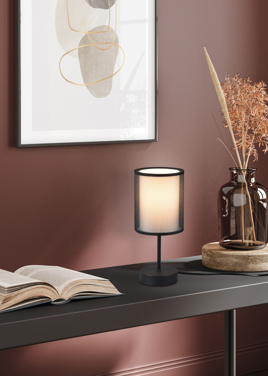 Lampa de masa Burton, TRIO, 12.5x28.5 cm, 28W, 1x E14, metal, negru mat - imagine 6
